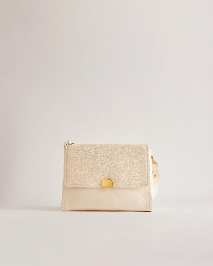 Sac Bandoulière Ted Baker Lock Detail Large Blanche Femme | PVH-90679640